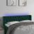 Tăblie de pat cu LED, verde închis, 147x16x78/88 cm, catifea GartenMobel Dekor