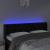 Tăblie de pat cu LED, negru, 163x16x78/88 cm, catifea GartenMobel Dekor