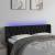 Tăblie de pat cu LED, negru, 163x16x78/88 cm, catifea GartenMobel Dekor