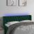 Tăblie de pat cu LED, verde închis, 163x16x78/88 cm, catifea GartenMobel Dekor