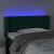 Tăblie de pat cu LED, verde închis, 83x16x78/88 cm, catifea GartenMobel Dekor