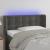 Tăblie de pat cu LED, gri închis, 93x16x78/88 cm, catifea GartenMobel Dekor