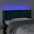 Tăblie de pat cu LED, verde închis, 103x16x78/88 cm, catifea GartenMobel Dekor
