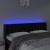 Tăblie de pat cu LED, negru, 147x16x78/88 cm, catifea GartenMobel Dekor