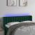 Tăblie de pat cu LED, verde închis, 147x16x78/88 cm, catifea GartenMobel Dekor