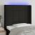 Tăblie de pat cu LED, negru, 83x16x118/128 cm, textil GartenMobel Dekor