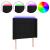 Tăblie de pat cu LED, negru, 83x16x118/128 cm, textil GartenMobel Dekor