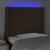 Tăblie de pat cu LED, maro închis, 83x16x118/128 cm, textil GartenMobel Dekor
