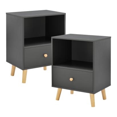 Beistelltisch Sundsvall 2er Set Dunkelgrau [en.casa]