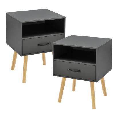 Beistelltisch Gävle 2er Set Dunkelgrau [en.casa]