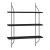 Raft de perete Østfold cu 3 polite, negru, 100x80x21 cm, en.casa