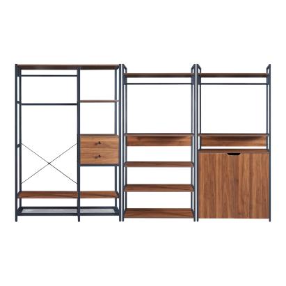 Set 3 garderobe pentru hol Larem, cu 2 sertare, 7 rafturi si dulap