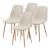 Set 4 scaune dining tapițate bej Köfering, picioare aspect lemn