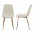 Set 4 scaune dining tapițate bej Köfering, picioare aspect lemn