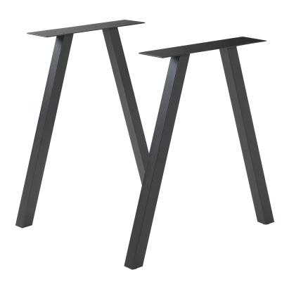 Set 2 picioare pentru masa Heustreu 72x70 cm, negre, din otel
