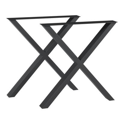 Set 2 picioare pentru masă Greith 72x79 cm, negre, din oțel