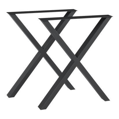 Set 2 picioare masă Greith 72x59 cm negre din oțel [en.casa]