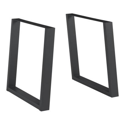 Set 2 picioare metalice pentru masă 72x75 cm negre, tip trapez