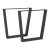Set 2 picioare pentru masă Lalling, oțel negru 72x55/75 cm