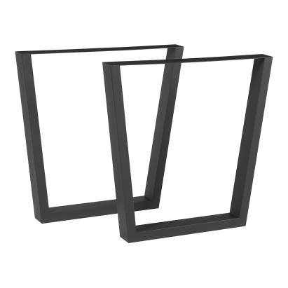 Set 2 picioare pentru masă Lalling, oțel negru 72x55/75 cm