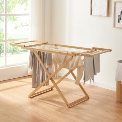 Uscător de rufe pliabil Fakala din bambus, 154x59x82 cm, [en.casa]