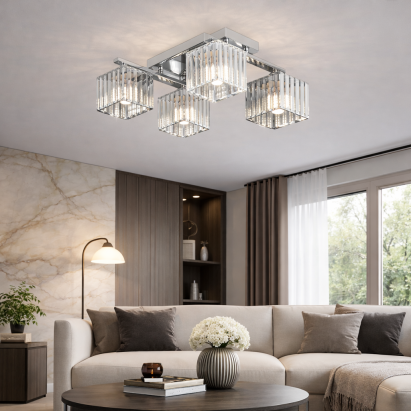 Lustra Georgiana, LC115/4, 4x E27, Crom, Metal