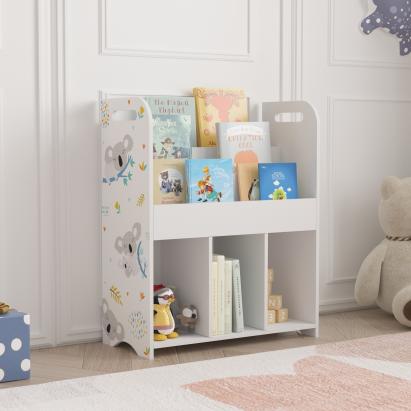 Kinderregal Røyrvik 75x62x29 cm mit Koala Motiv [en.casa]