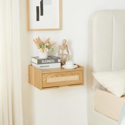 Wandregal Ljuredsø mit Schublade 40x30x16,5 cm Eiche [en.casa]