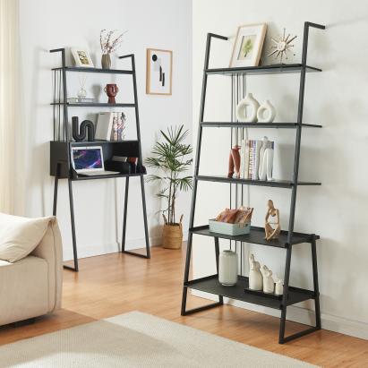 Möbelset Storfjord 2-tlg. 1x Schreibtisch, 1x Leiterregal [en.casa] *87446819*