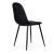Set 4 scaune dining din catifea neagră, moderne, cu picioare metalice