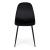 Set 4 scaune dining din catifea neagră, moderne, cu picioare metalice