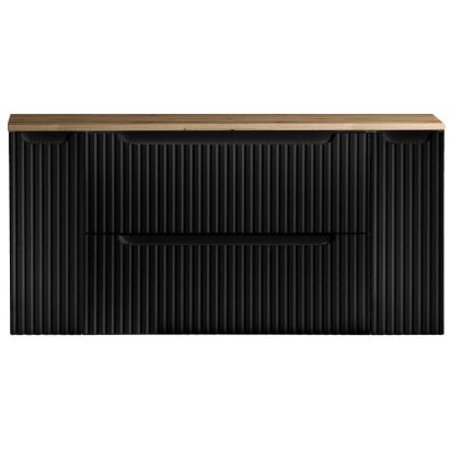 Masca lavoar suspendata Skelbolu 120 cm, negru si aspect stejar
