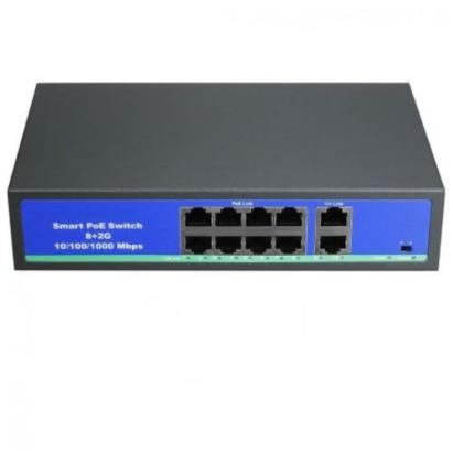 Switch Poe BestNPS, 8 x PoE+2 porturi Gigabit, 250m, 120W, NPS0820GBL SafetyGuard Surveillance