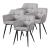 Set 4 scaune dining Birmingham gri, tapițate, cu cotiere