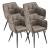 Set 4 scaune dining tapițate Birmingham taupe cu brațe