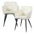 Set 2 scaune dining tapițate Birmingham bej cu cotiere