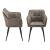 Set 2 scaune dining tapitate Birmingham taupe cu cotiere [en.casa]