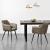 Set 2 scaune dining tapitate Birmingham taupe cu cotiere [en.casa]