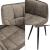Set 2 scaune dining tapitate Birmingham taupe cu cotiere [en.casa]