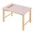 Birou pentru copii cu scaun roz din lemn, cu spatiu de depozitare
