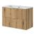 Dulap baie suspendat cu lavoar ceramic 80 cm, aspect stejar