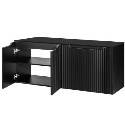 Dulap baie suspendat pentru lavoar dublu Skelbolu, 160 cm, negru