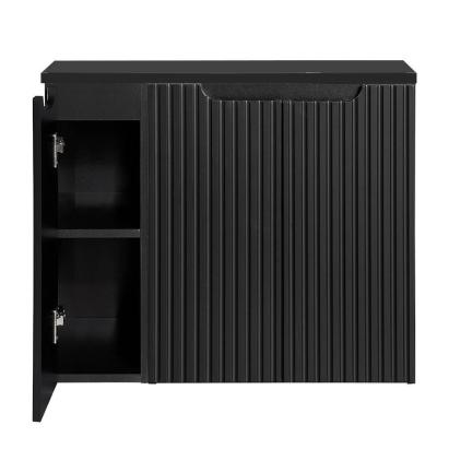 Masca lavoar baie suspendata Skelbolu, 3 usi, 80x60x40 cm, neagra