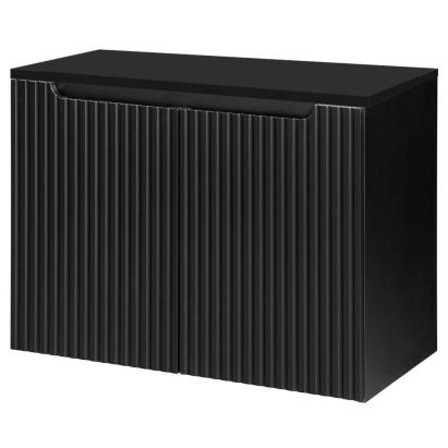 Masca lavoar suspendata Skelbolu, 80 cm, 2 usi, negru, [en.casa]