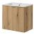 Dulap baie suspendat cu lavoar ceramic 60 cm, finisaj stejar