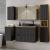 Dulap baie suspendat Skelbolu 20x60x40 cm, negru cu stejar