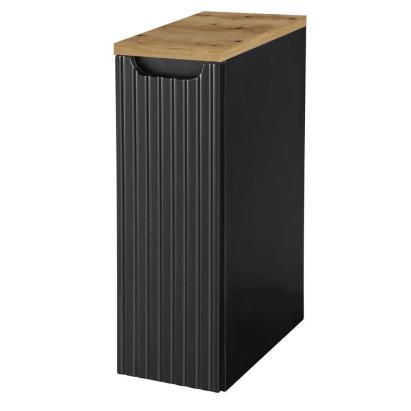 Dulap baie suspendat Skelbolu 20x60x40 cm, negru cu stejar
