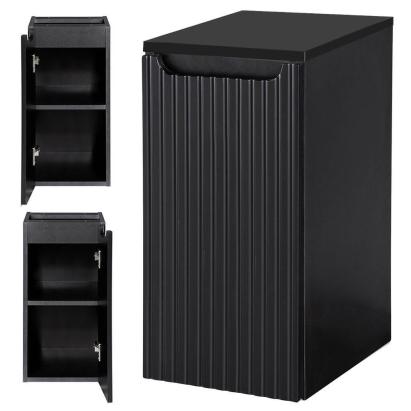 Dulap baie suspendat Skelbolu 30x60x40 cm, negru, usa softclose