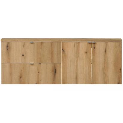 Dulap dublu pentru lavoar Skelbolu 160x40 cm, stejar, suspendat