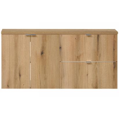 Dulap dublu pentru lavoar Skelbolu 120 cm, stejar, 2 usi si 2 sertare